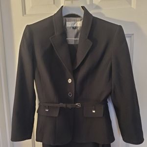Black Tahari Skirt Suit Set with Belt